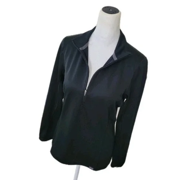Patagonia Capilene Midweight Base Layer Top Womens Small Black 1/4 Zip Pullover - Picture 3 of 15